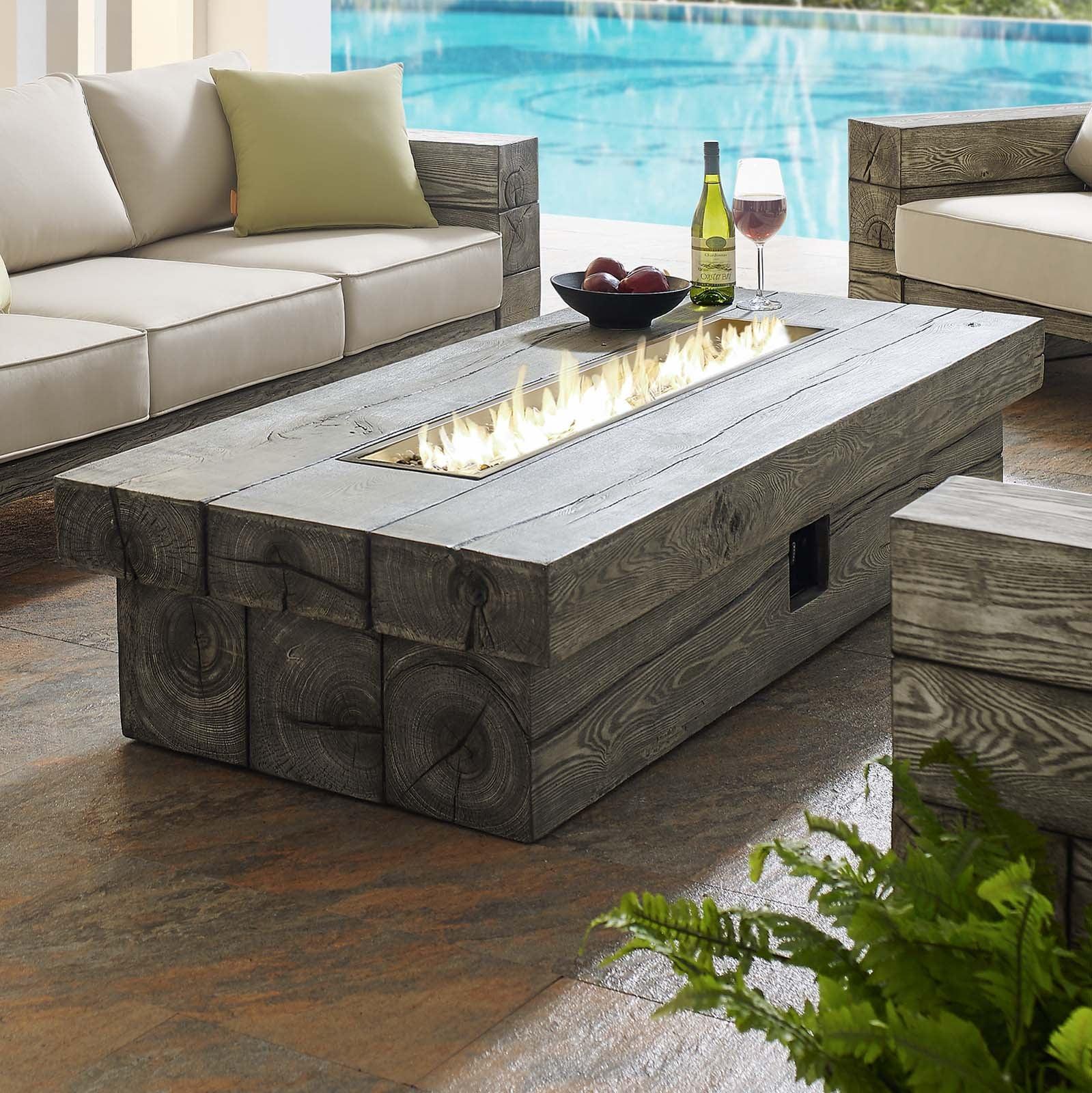 Modway Manteo 70" Rectangular Outdoor Patio Fire Pit Table FredCo