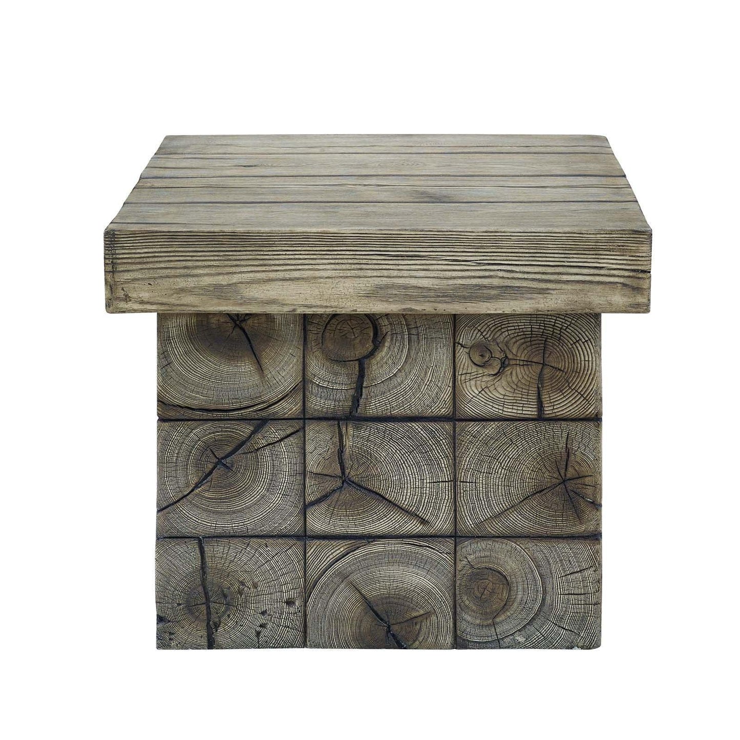 Modway Manteo Rustic Coastal Outdoor Patio Side Table FredCo