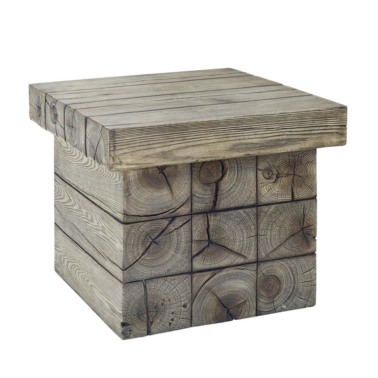 Modway Manteo Rustic Coastal Outdoor Patio Side Table FredCo