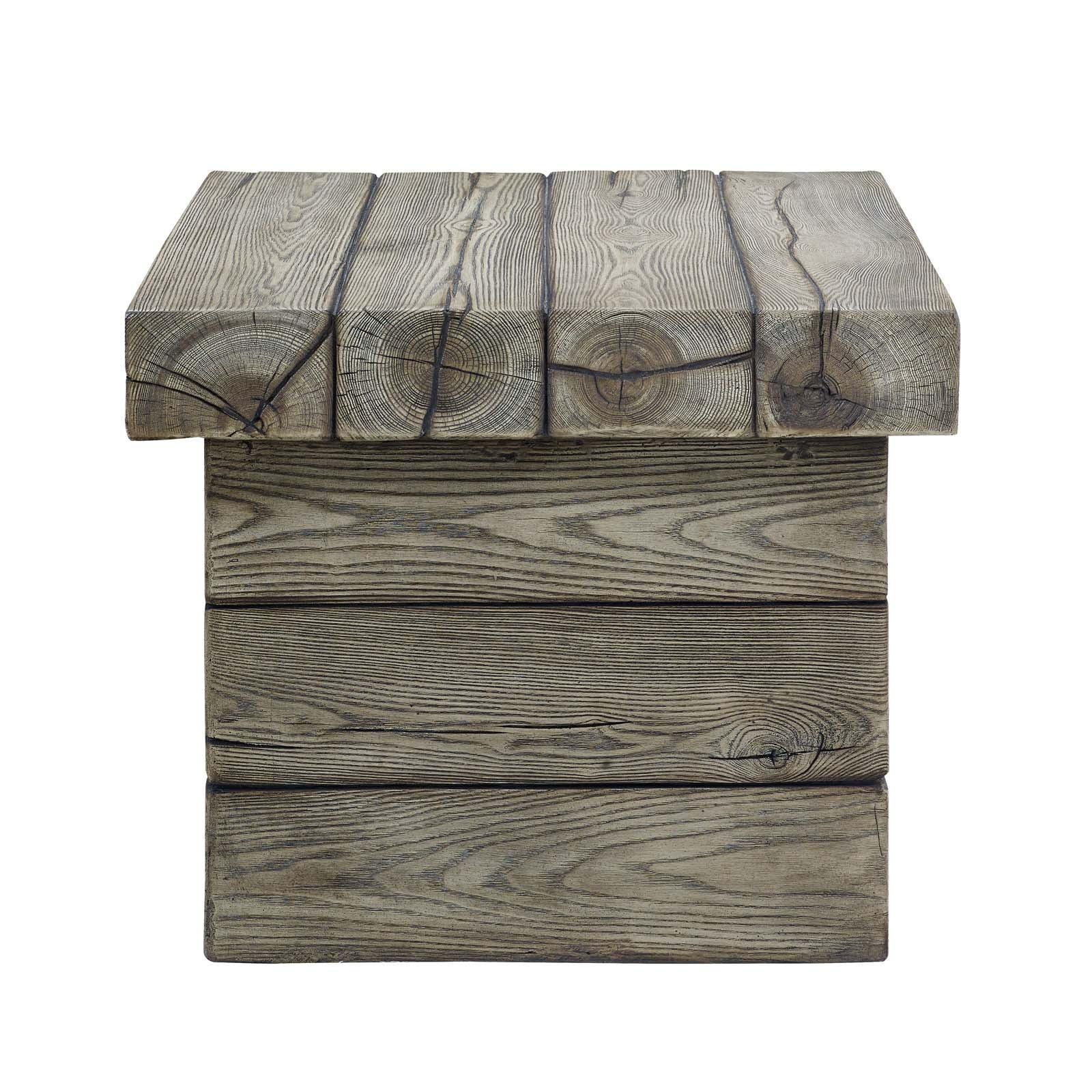 Modway Manteo Rustic Coastal Outdoor Patio Side Table FredCo