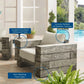 Modway Manteo Rustic Coastal Outdoor Patio Sunbrella® 3 Piece Set FredCo