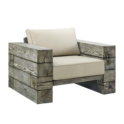 Modway Manteo Rustic Coastal Outdoor Patio Sunbrella® Lounge Armchair FredCo
