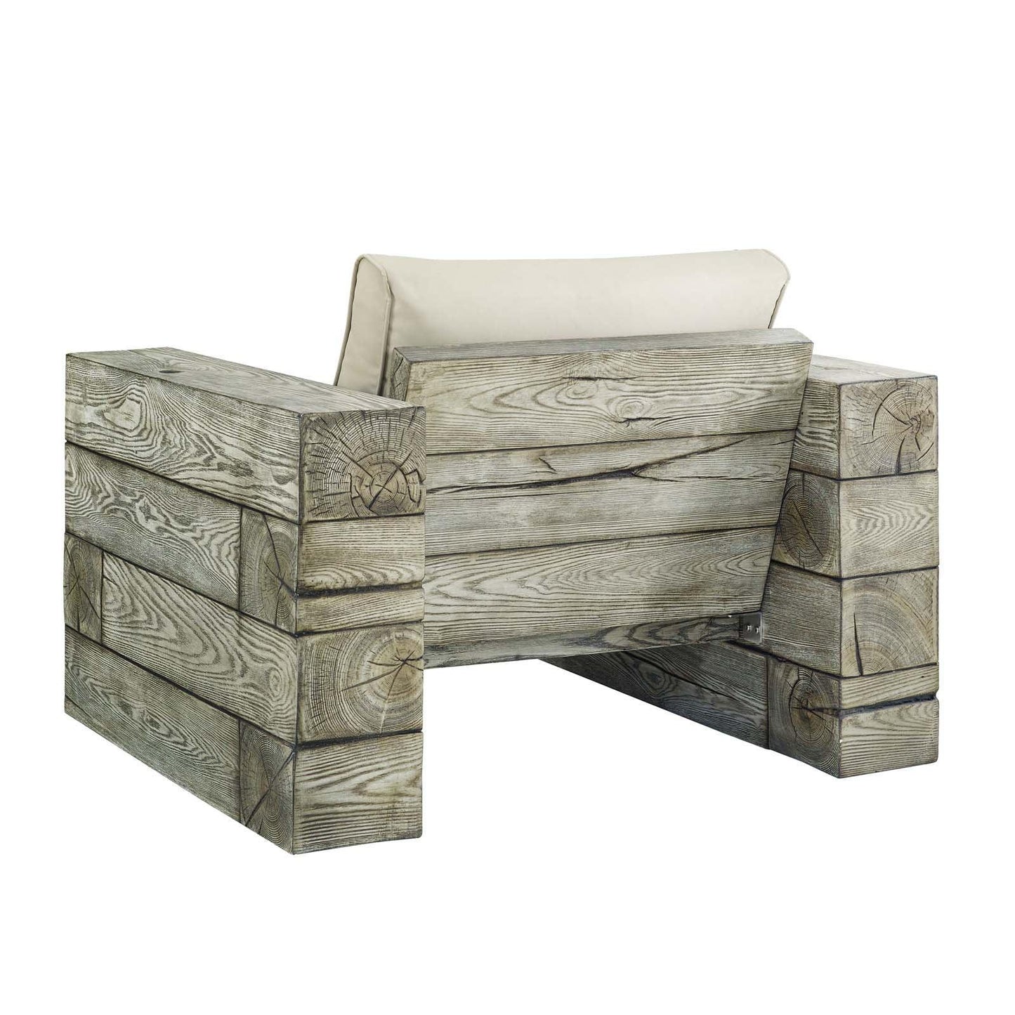 Modway Manteo Rustic Coastal Outdoor Patio Sunbrella® Lounge Armchair FredCo