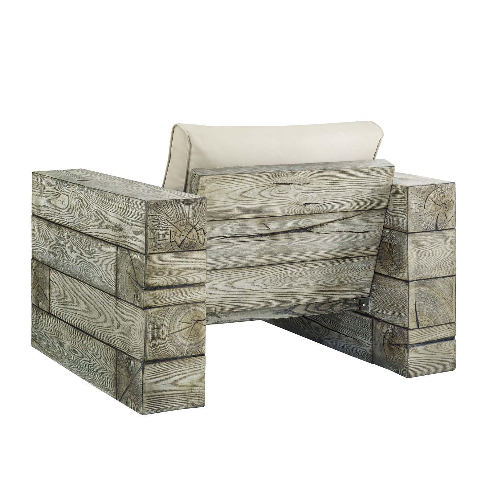 Modway Manteo Rustic Coastal Outdoor Patio Sunbrella® Lounge Armchair Set of 2 FredCo