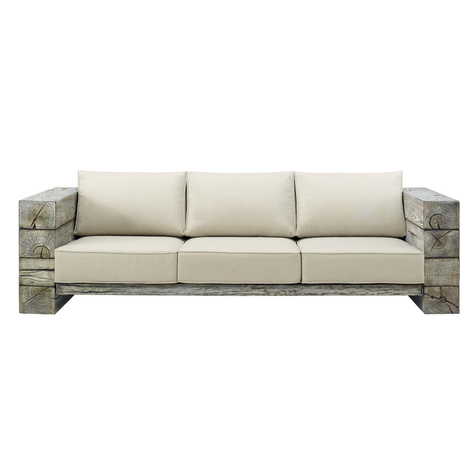 Modway Manteo Rustic Coastal Outdoor Patio Sunbrella® Sofa FredCo