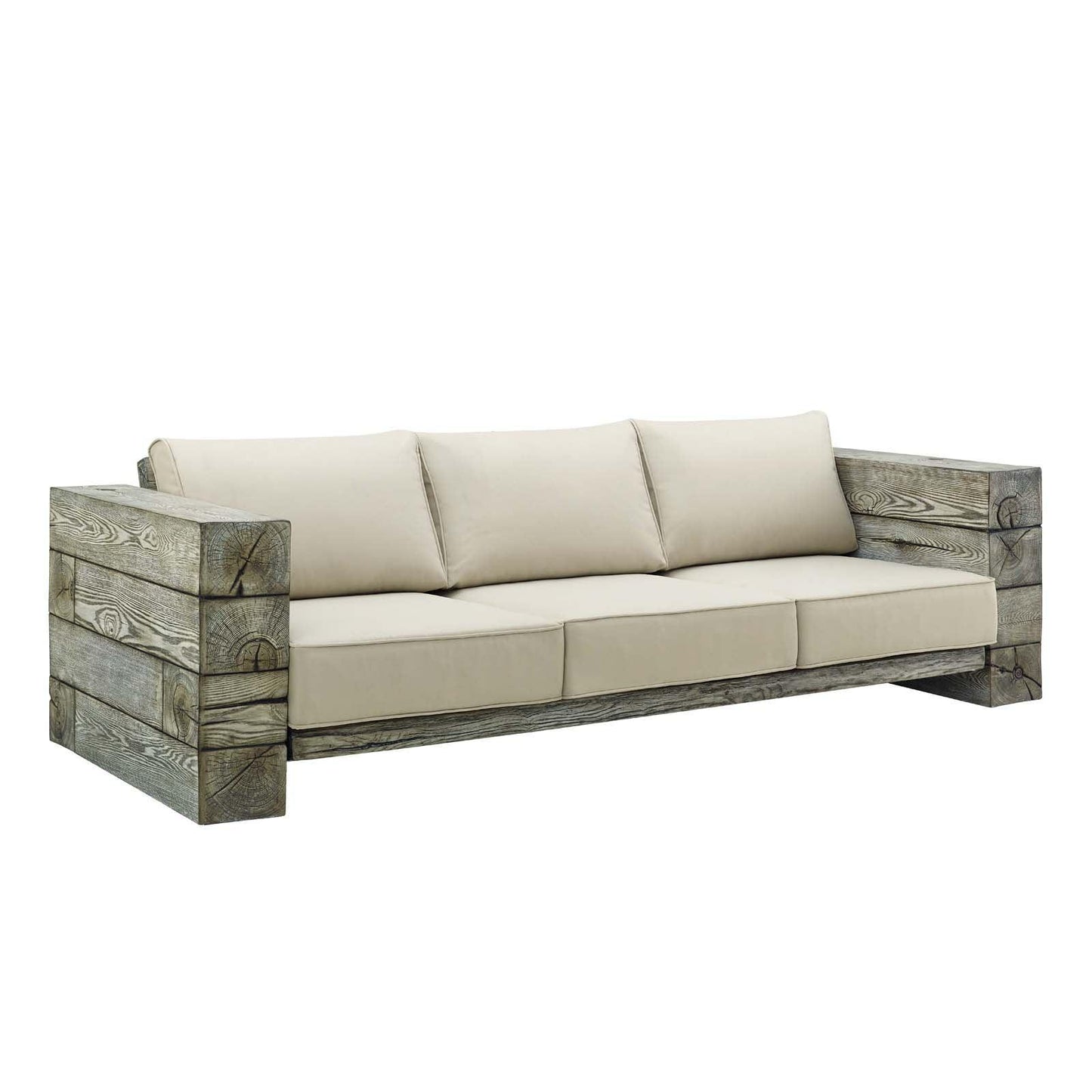 Modway Manteo Rustic Coastal Outdoor Patio Sunbrella® Sofa FredCo