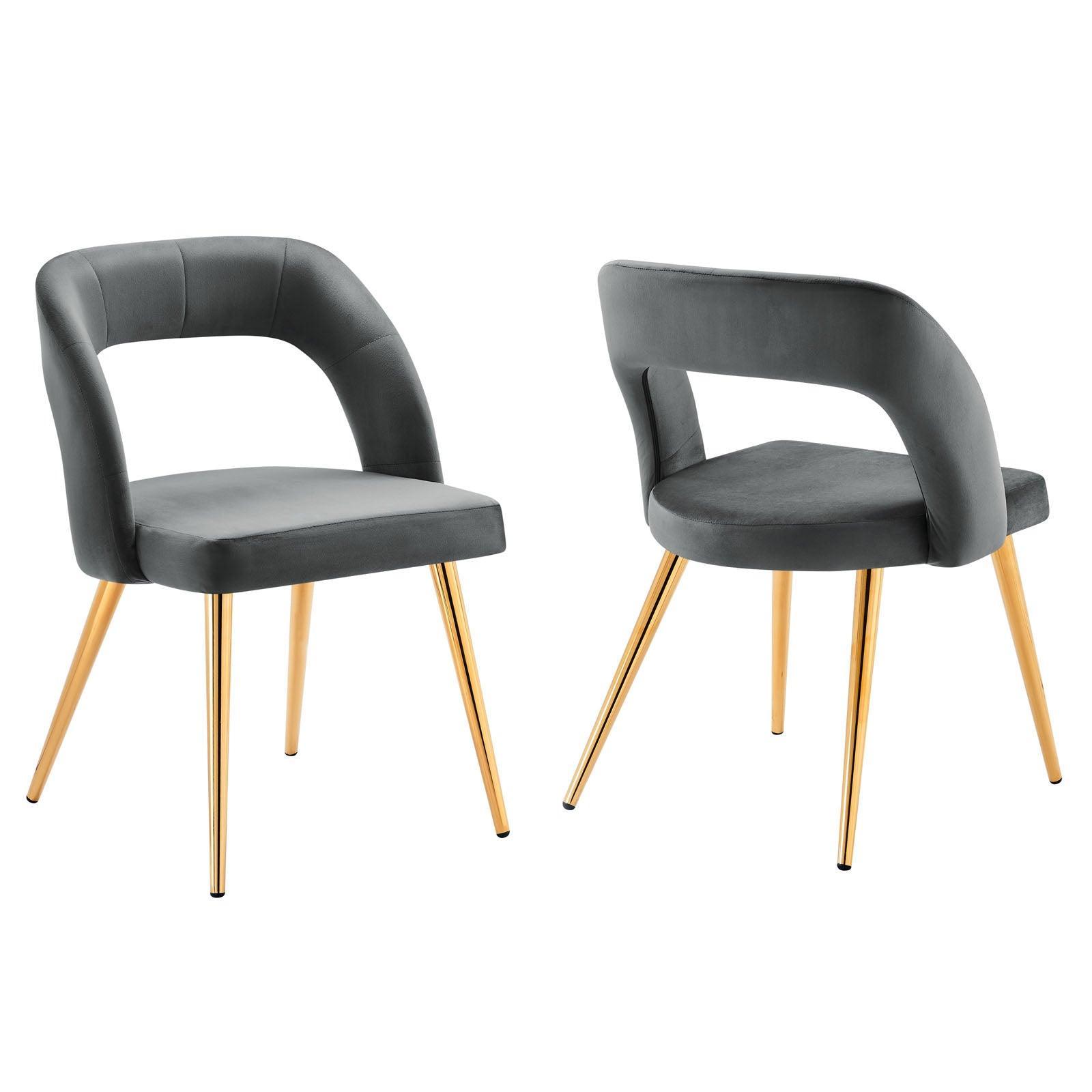 Modway Marciano Performance Velvet Dining Chair Set of 2 FredCo