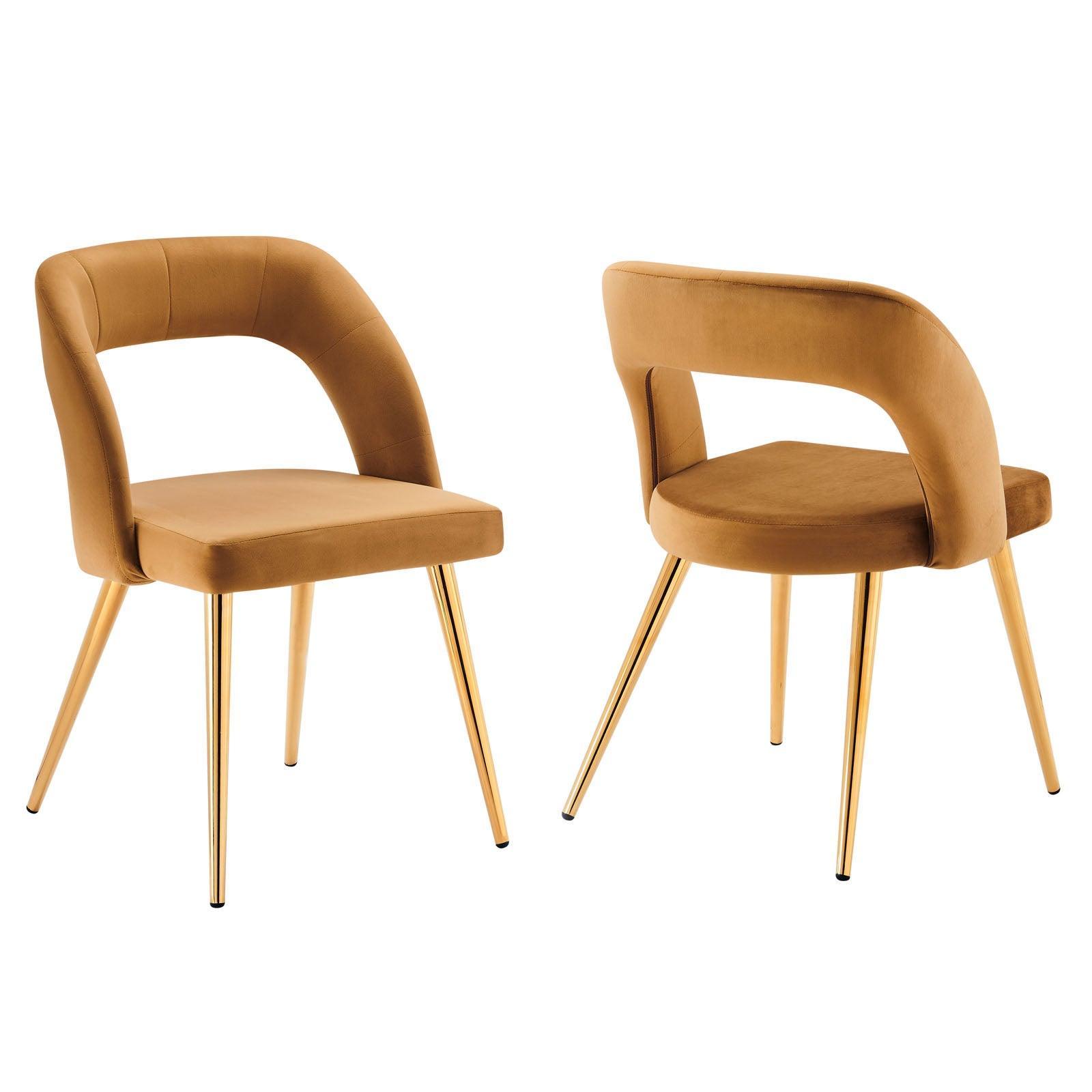 Modway Marciano Performance Velvet Dining Chair Set of 2 FredCo