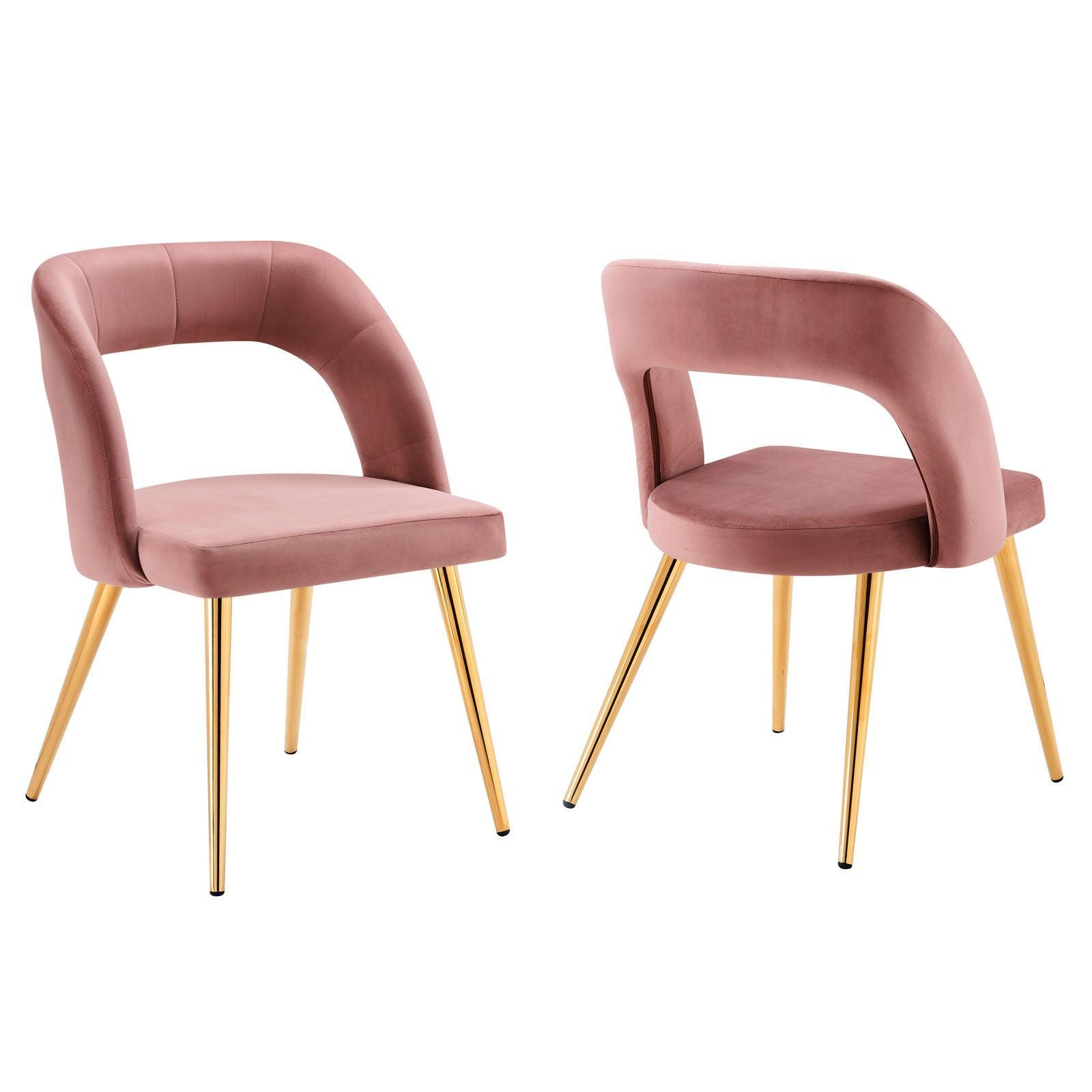 Modway Marciano Performance Velvet Dining Chair Set of 2 FredCo