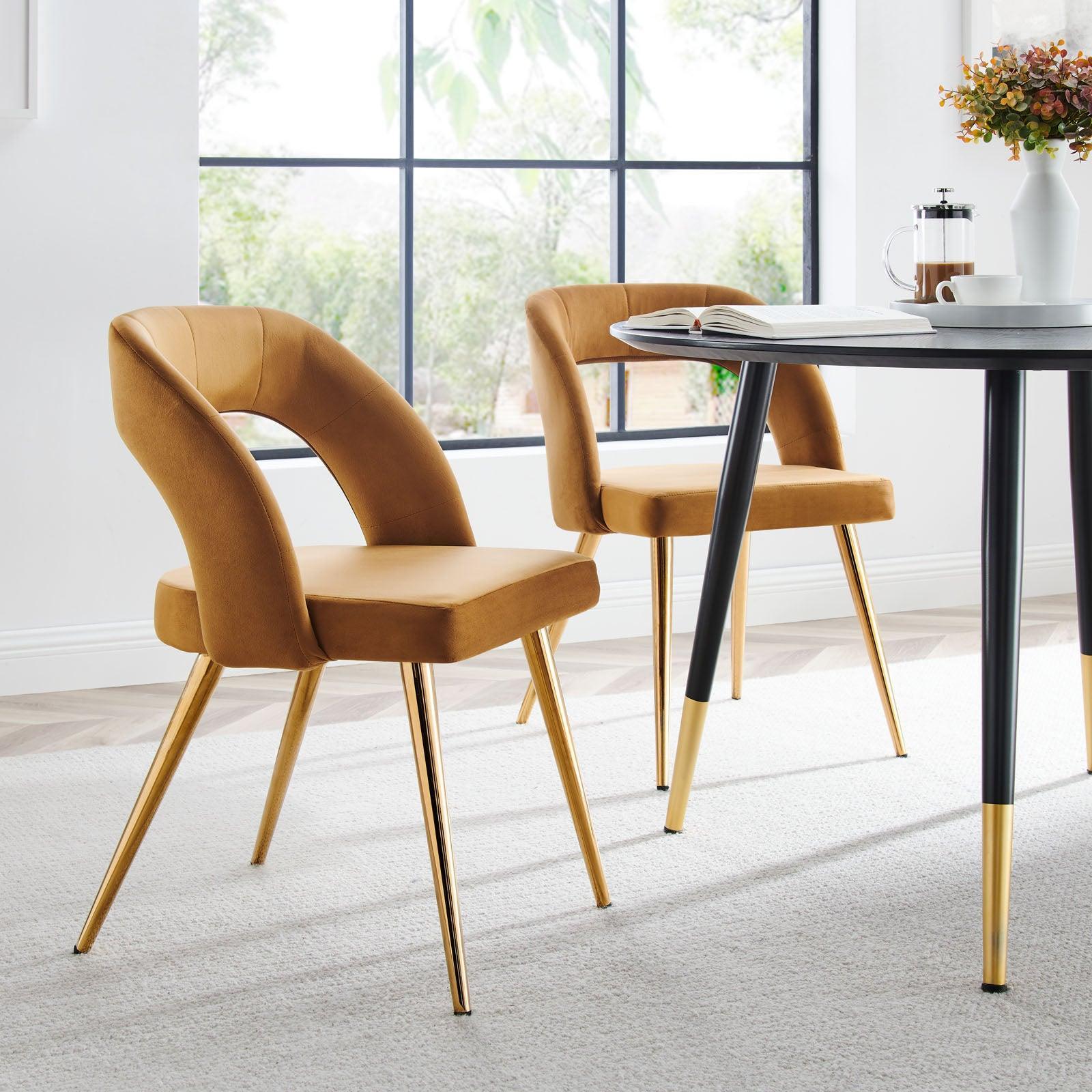 Modway Marciano Performance Velvet Dining Chair Set of 2 FredCo
