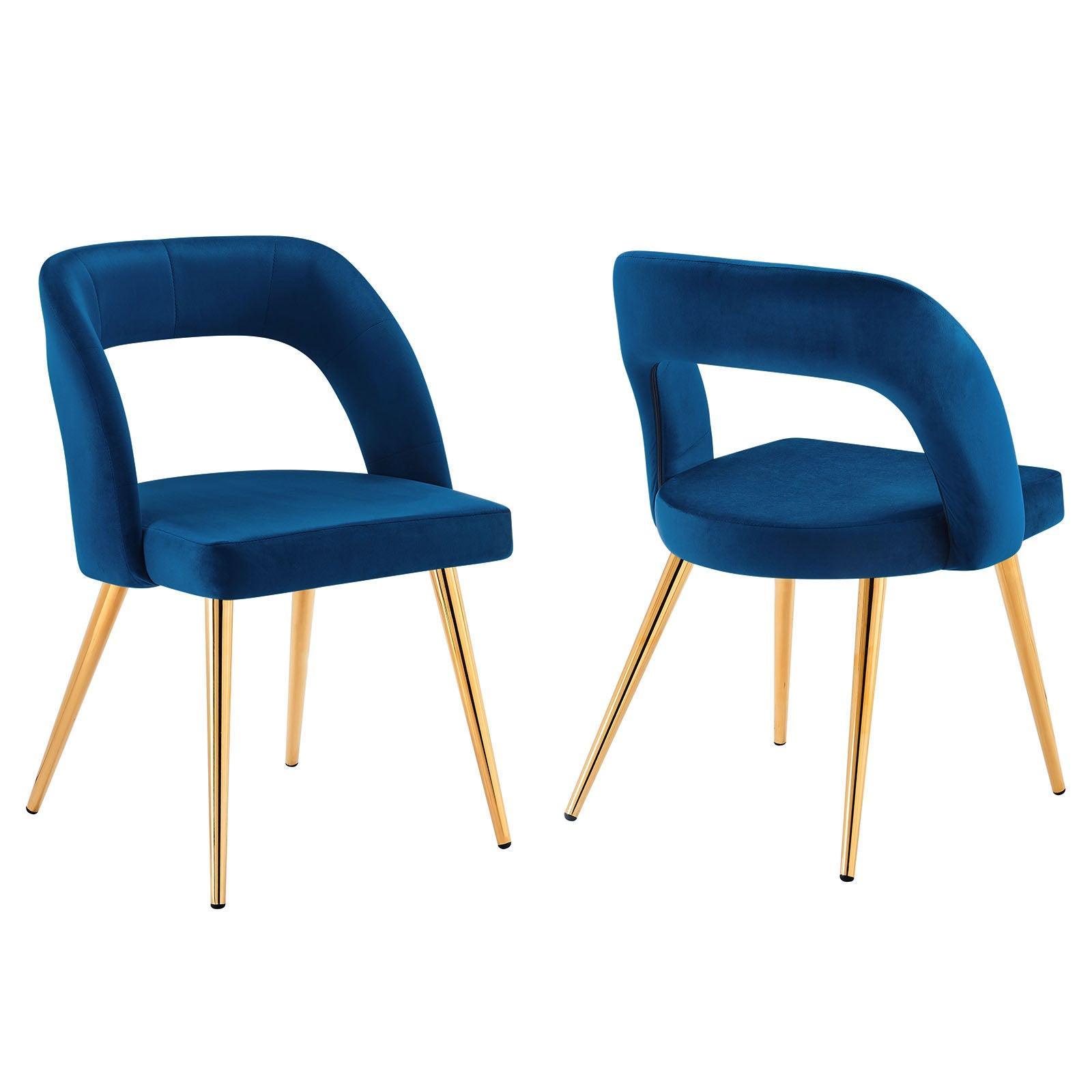 Modway Marciano Performance Velvet Dining Chair Set of 2 FredCo