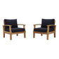 Modway Marina 2 Piece Outdoor Patio Teak Set FredCo