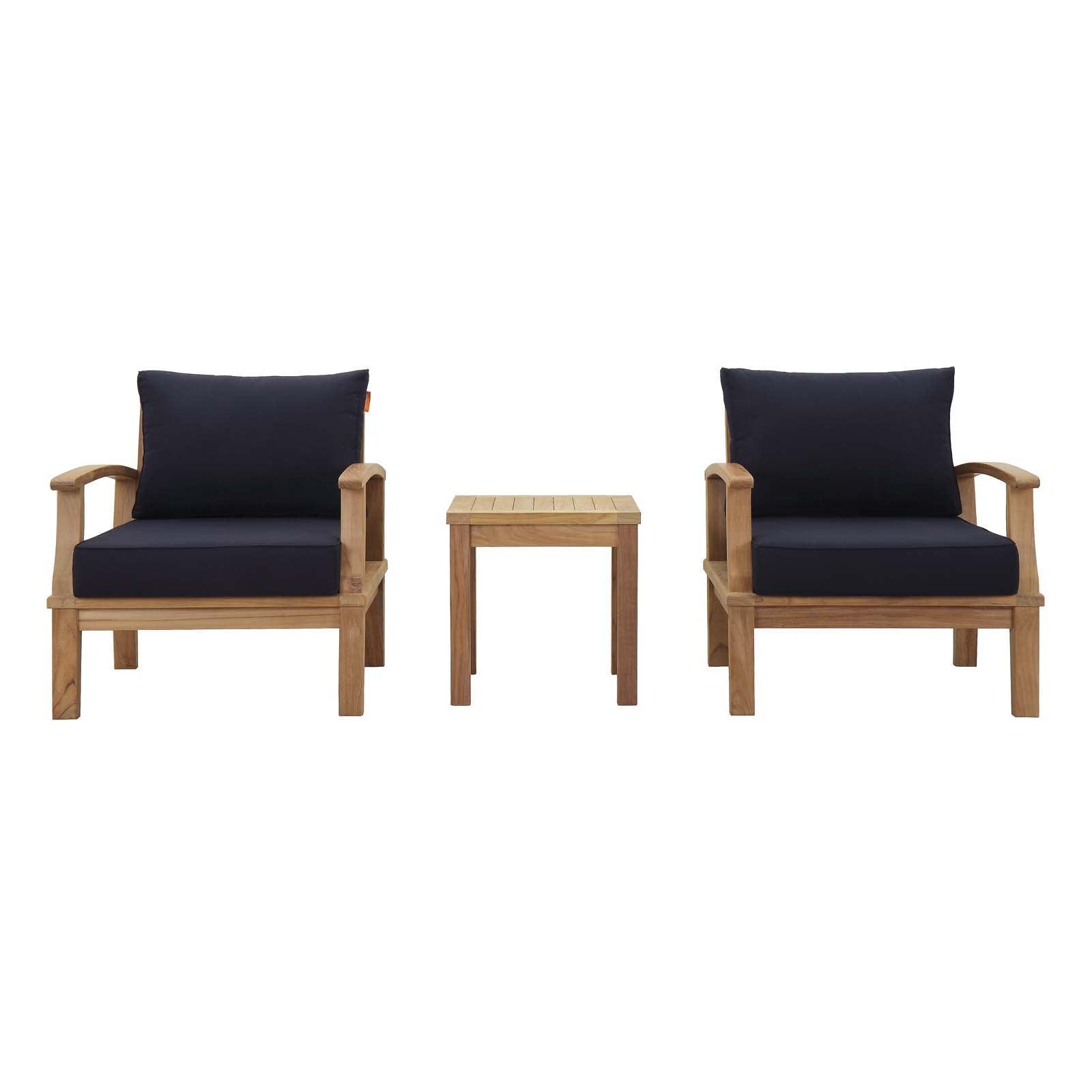 Modway Marina 3 Piece Outdoor Patio Teak Set, EEI-1487 FredCo