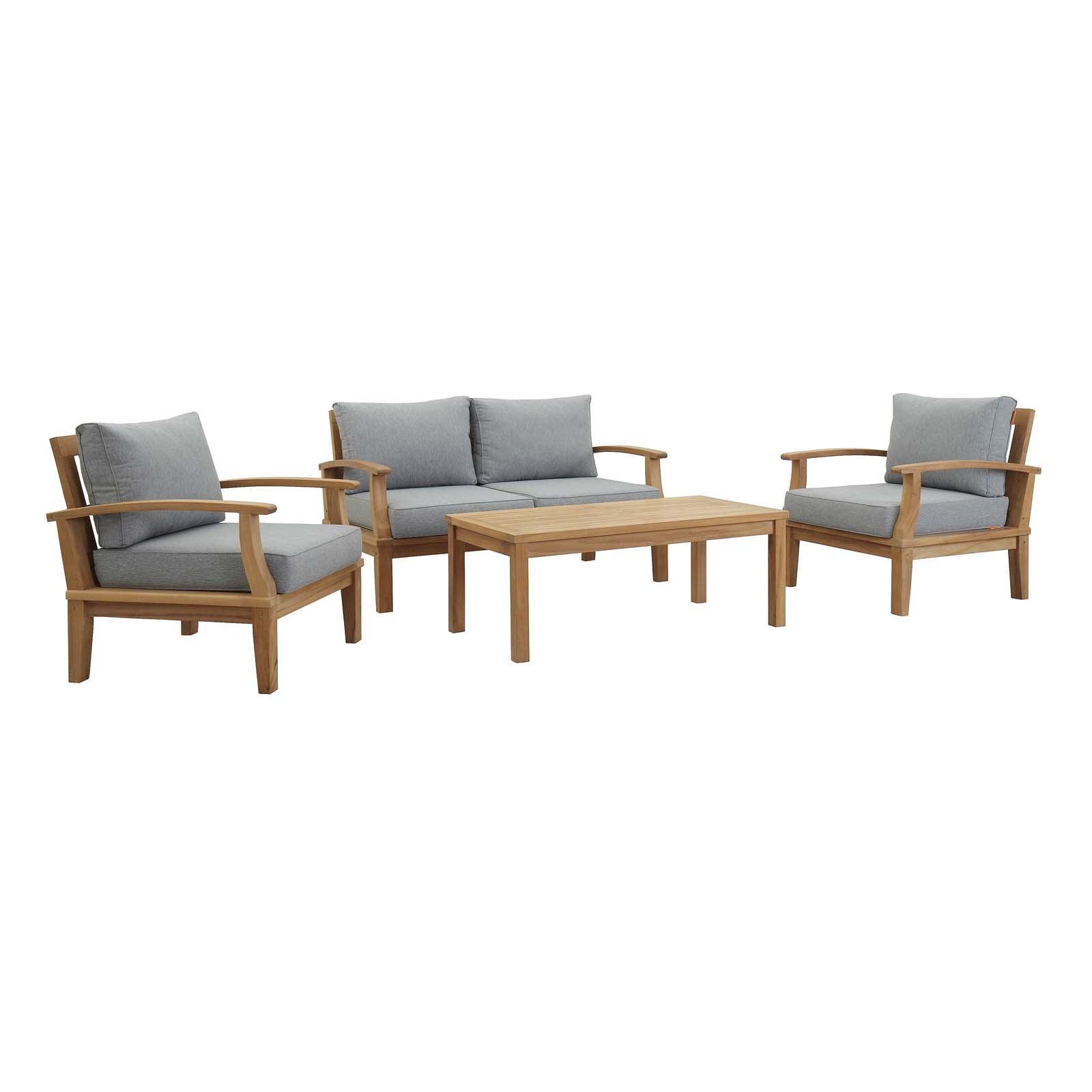 Modway Marina 4 Piece Outdoor Patio Teak Set FredCo