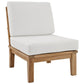 Modway Marina Armless Outdoor Patio Teak Sofa FredCo