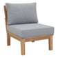 Modway Marina Armless Outdoor Patio Teak Sofa FredCo