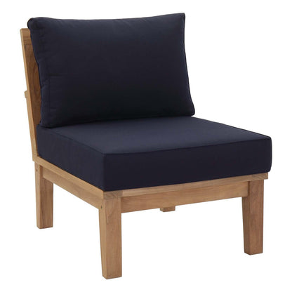 Modway Marina Armless Outdoor Patio Teak Sofa FredCo