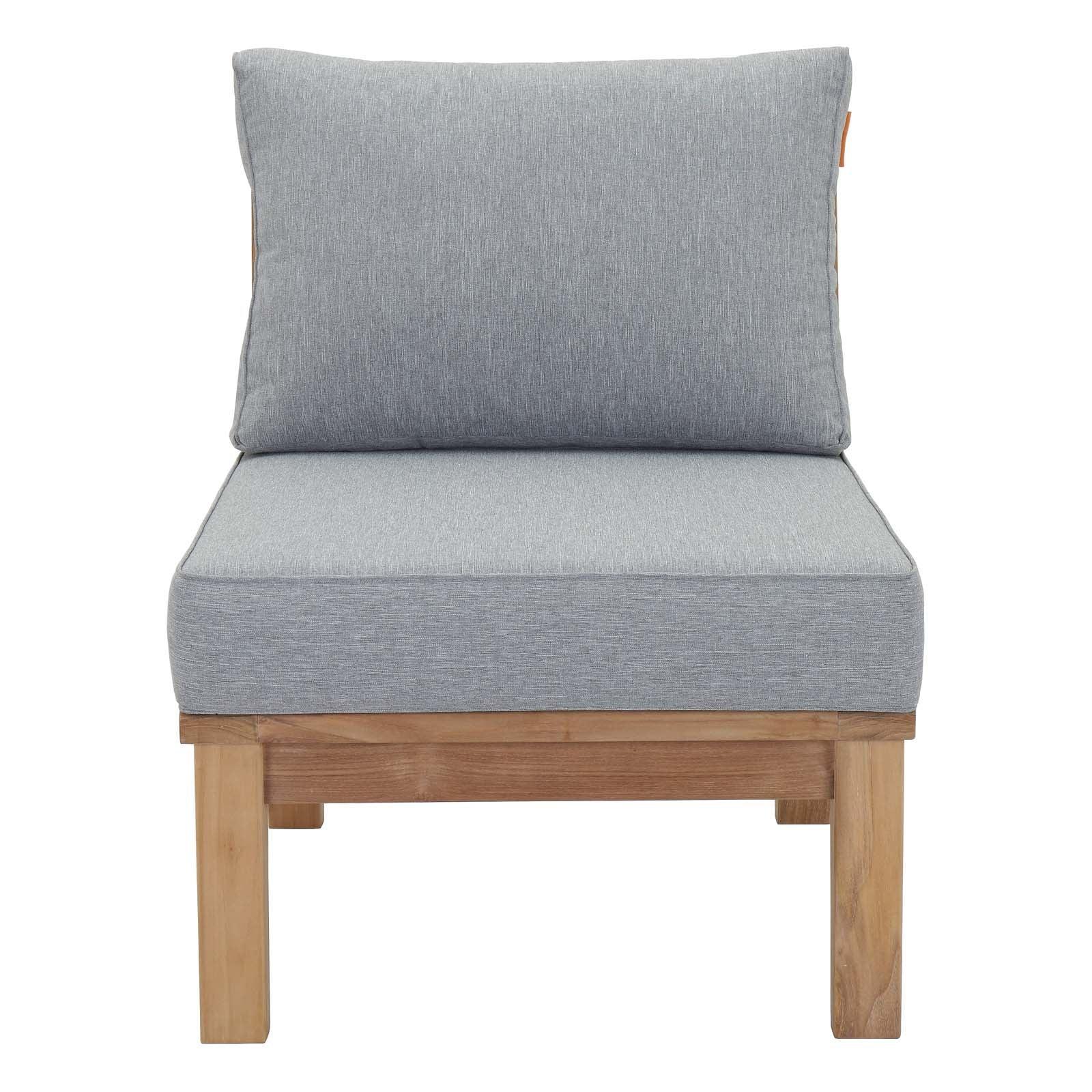Modway Marina Armless Outdoor Patio Teak Sofa FredCo