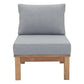 Modway Marina Armless Outdoor Patio Teak Sofa FredCo