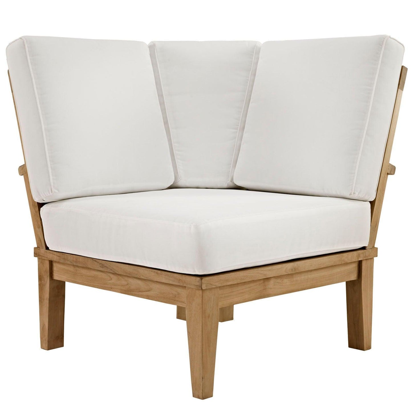 Modway Marina Outdoor Patio Teak Corner Sofa FredCo