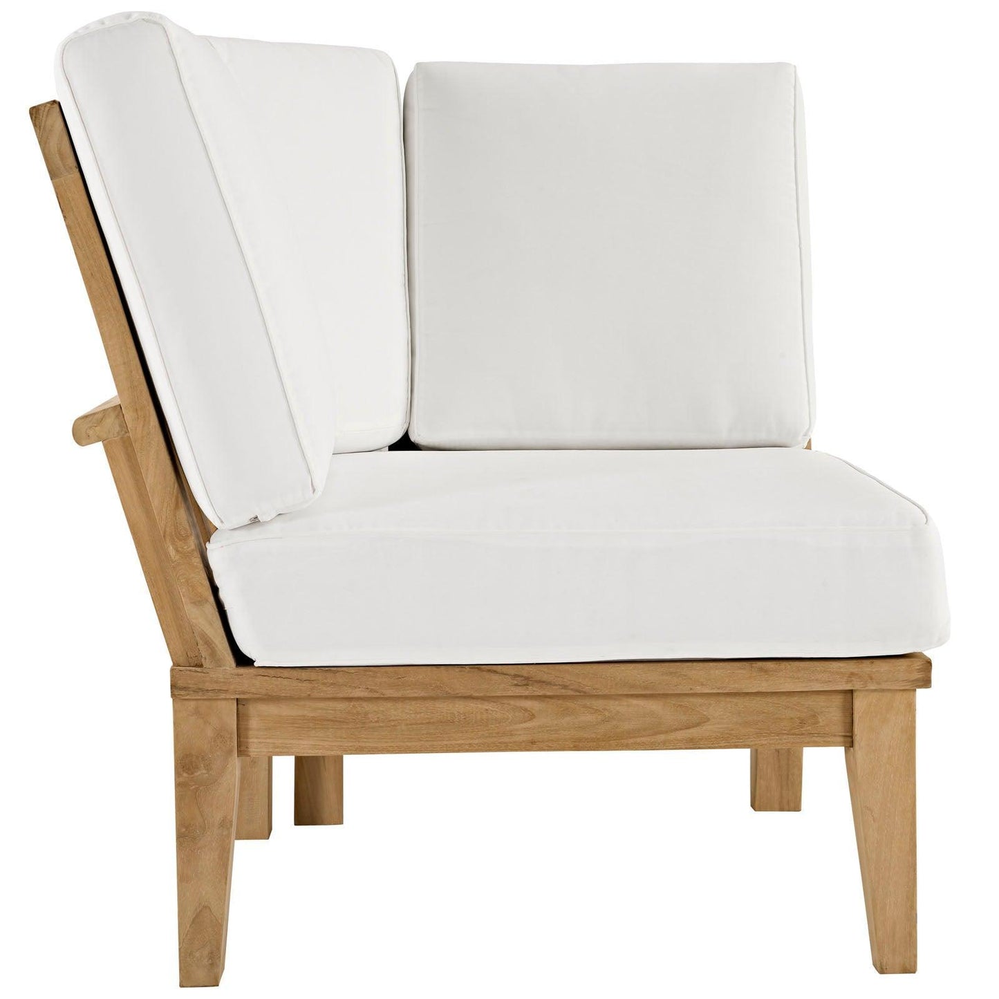Modway Marina Outdoor Patio Teak Corner Sofa FredCo