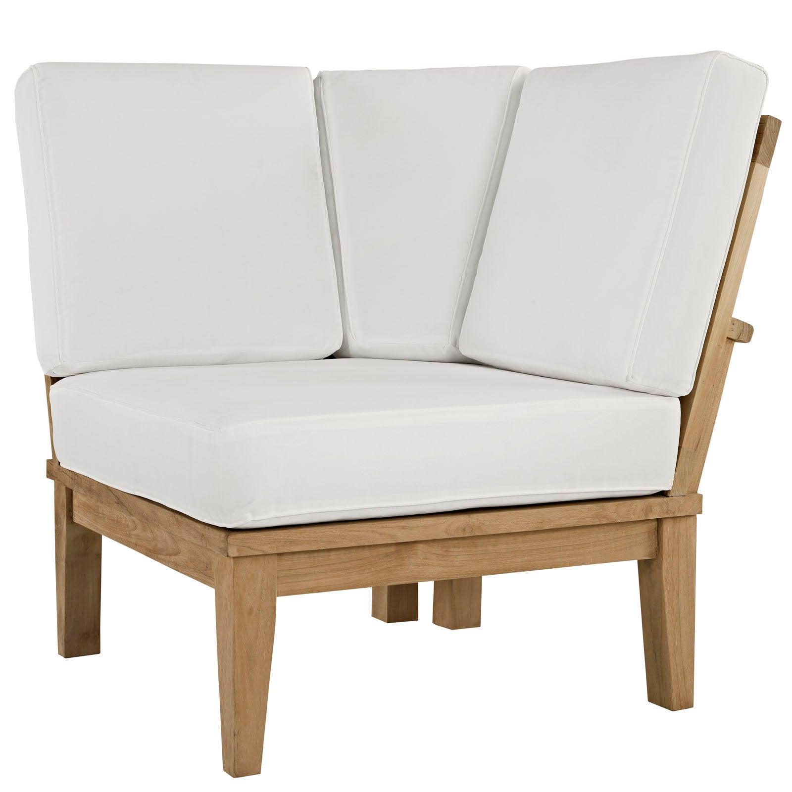 Modway Marina Outdoor Patio Teak Corner Sofa FredCo