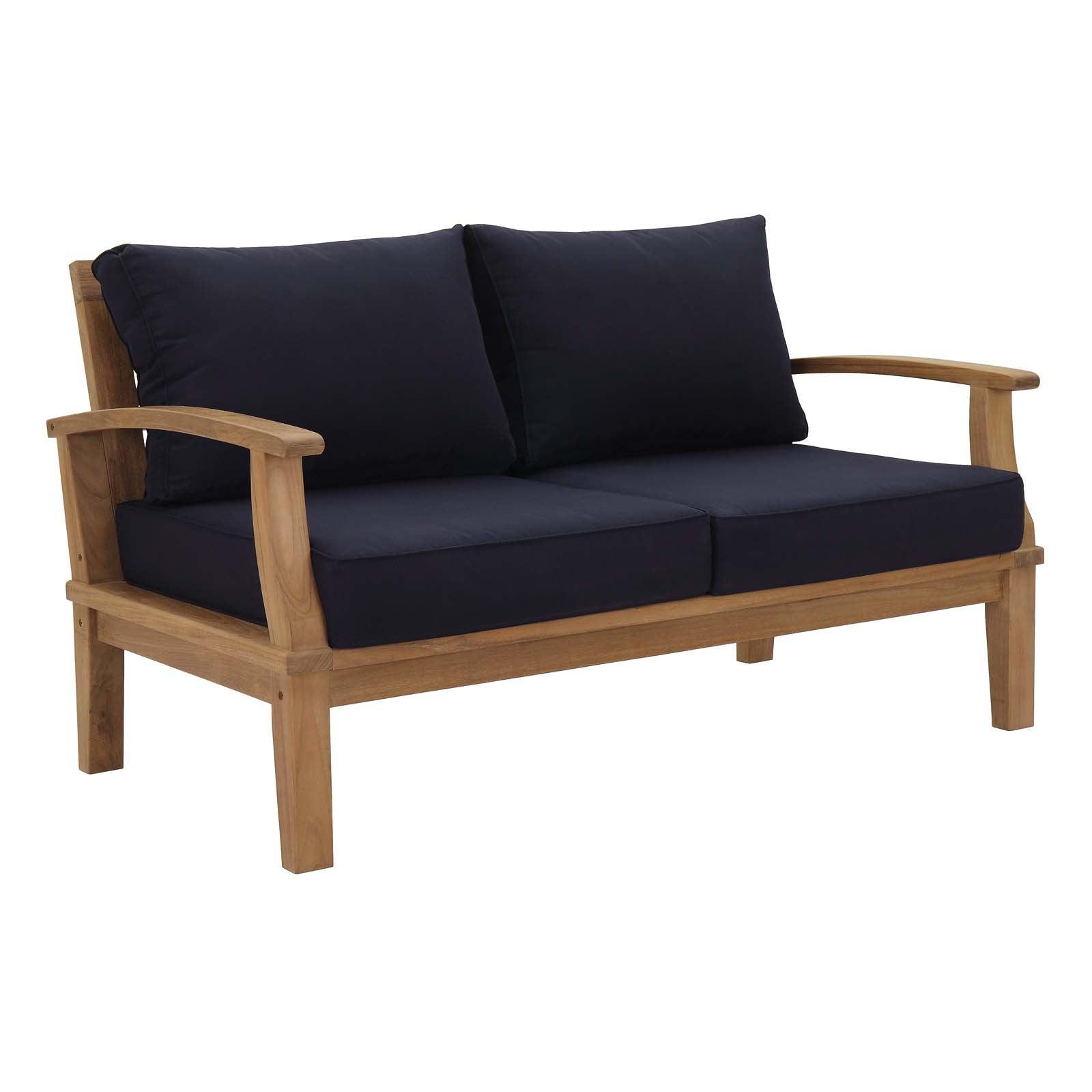 Modway Marina Outdoor Patio Teak Loveseat FredCo