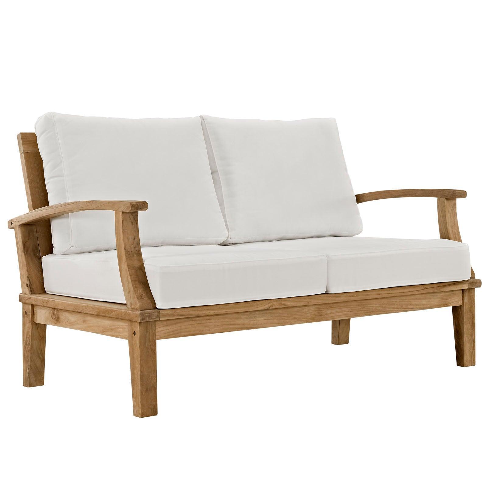 Modway Marina Outdoor Patio Teak Loveseat FredCo