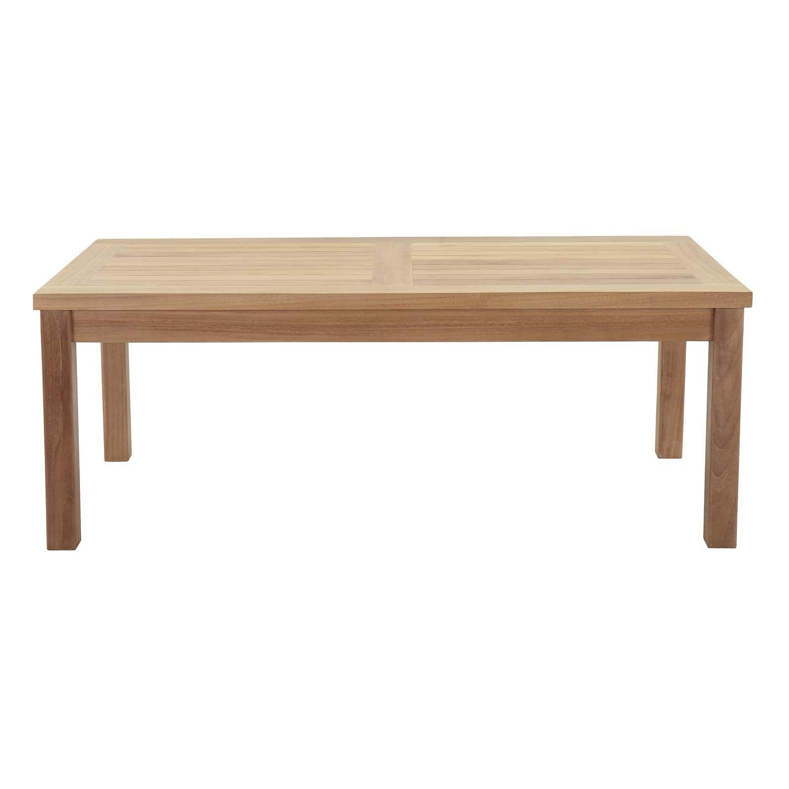 Modway Marina Outdoor Patio Teak Rectangle Coffee Table FredCo