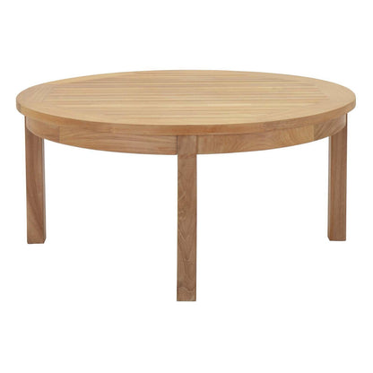 Modway Marina Outdoor Patio Teak Round Coffee Table FredCo