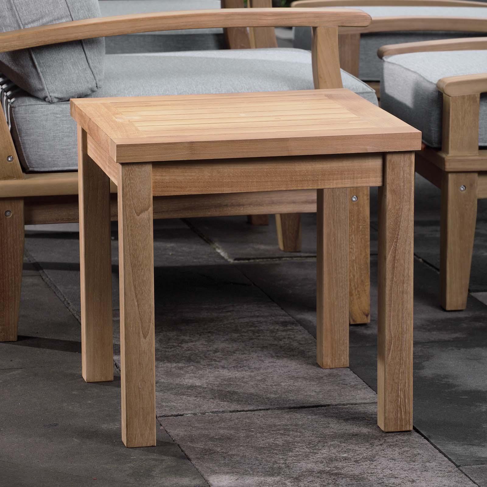 Modway Marina Outdoor Patio Teak Side Table FredCo