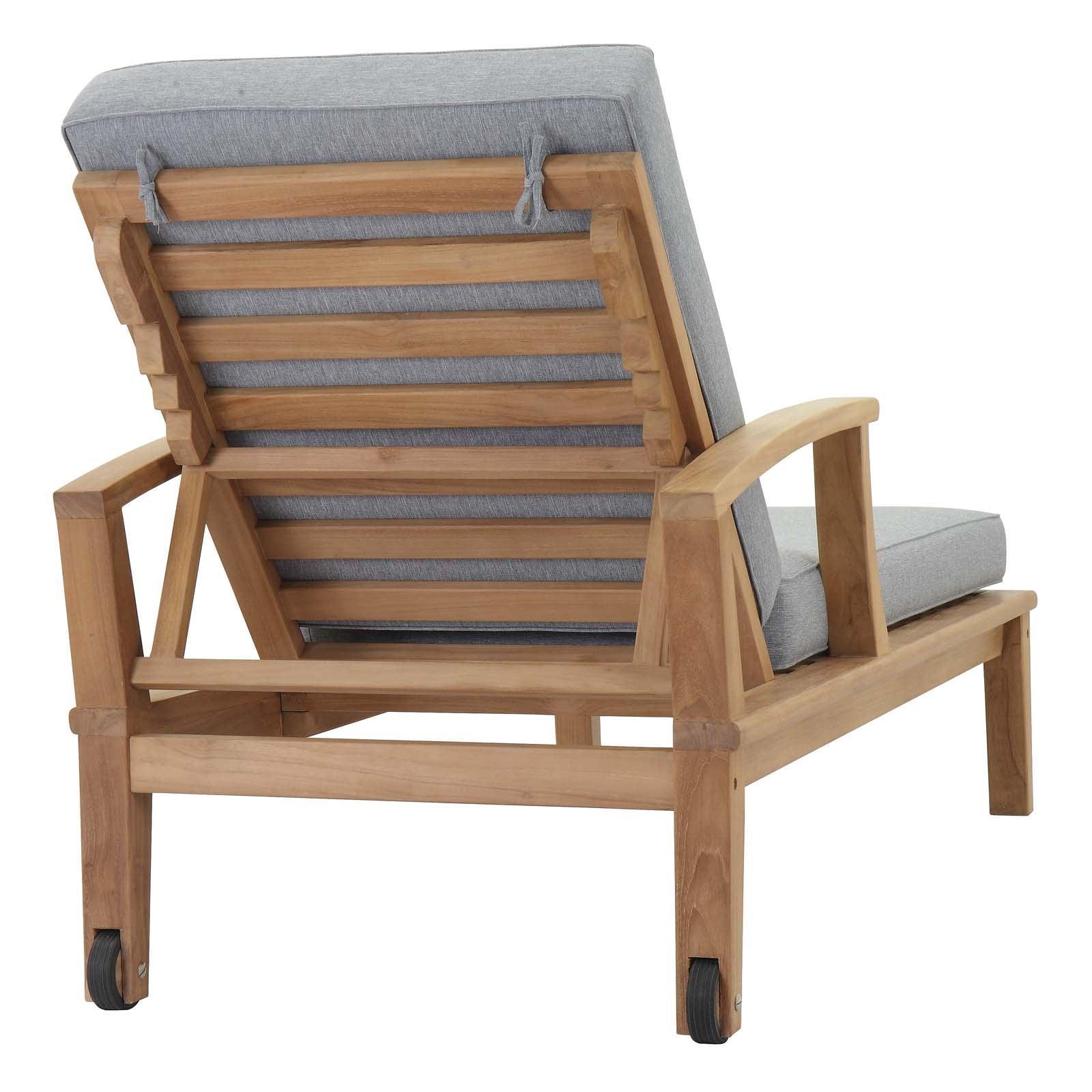 Modway Marina Outdoor Patio Teak Single Chaise FredCo