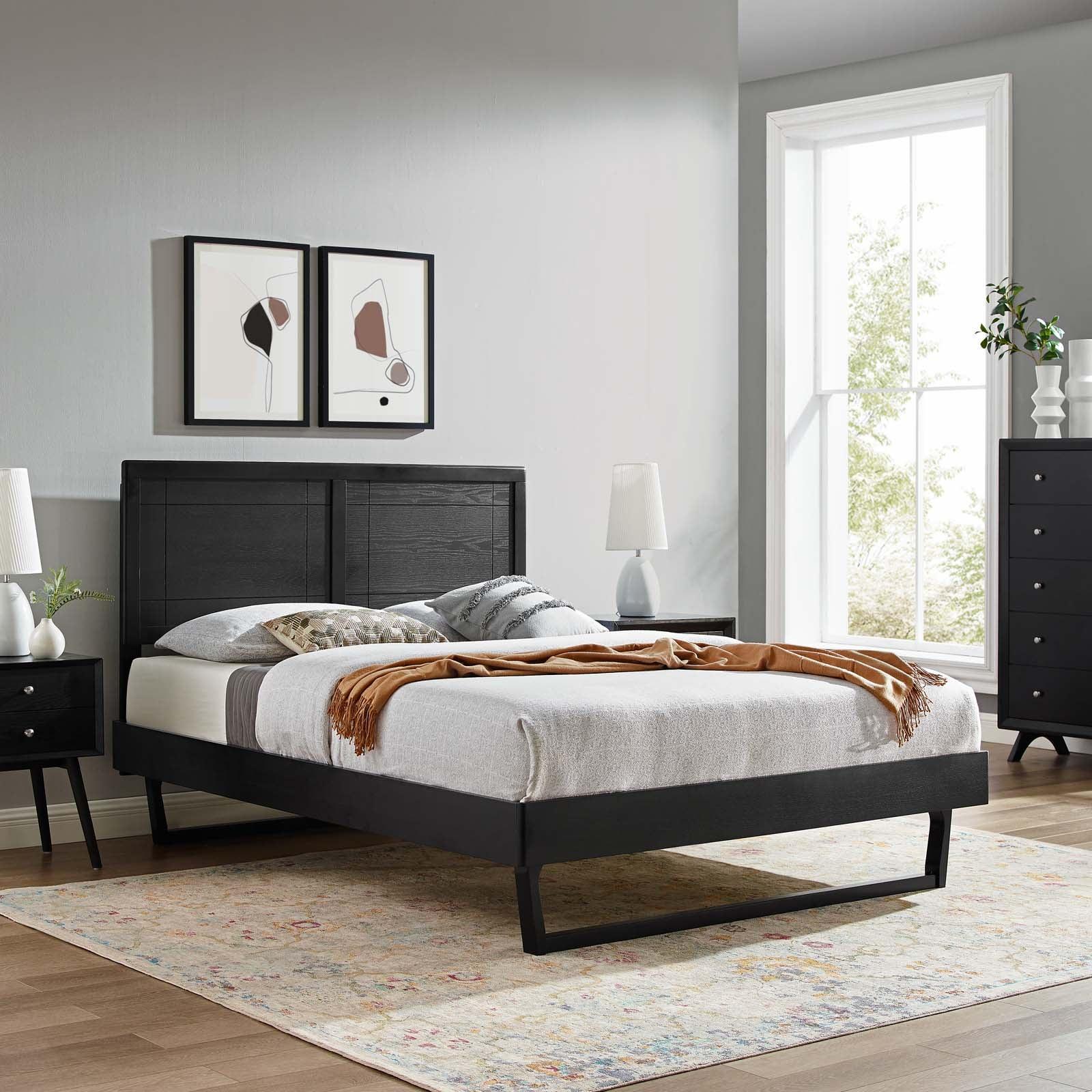 Modway Marlee King Wood Platform Bed With Angular Frame FredCo