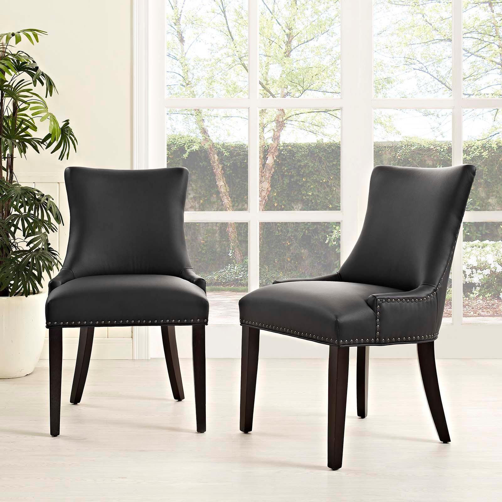 Modway Marquis Dining Chair Faux Leather Set of 2 FredCo