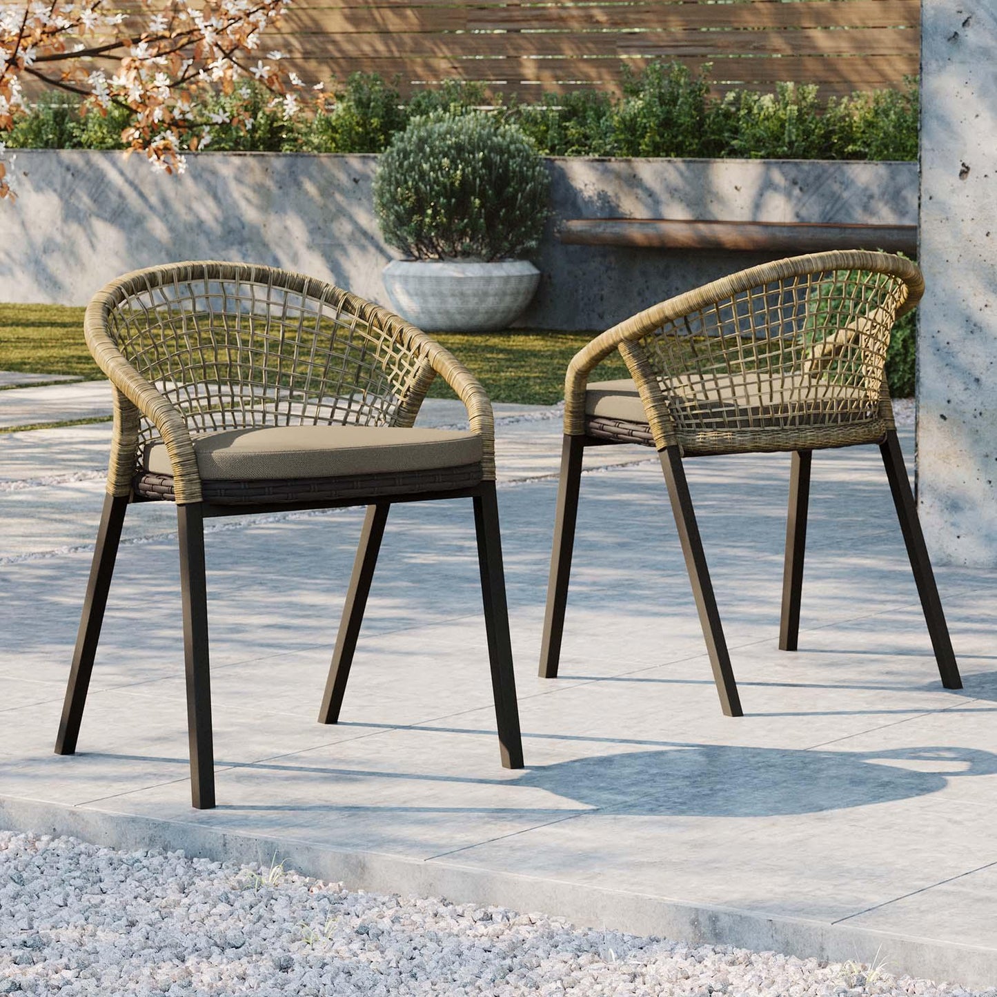Modway Meadow Outdoor Patio Dining Chairs Set of 2 FredCo