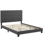 Modway Melanie King Tufted Button Upholstered Fabric Platform Bed FredCo