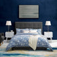 Modway Melanie King Tufted Button Upholstered Fabric Platform Bed FredCo