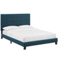 Modway Melanie Queen Tufted Button Upholstered Fabric Platform Bed FredCo