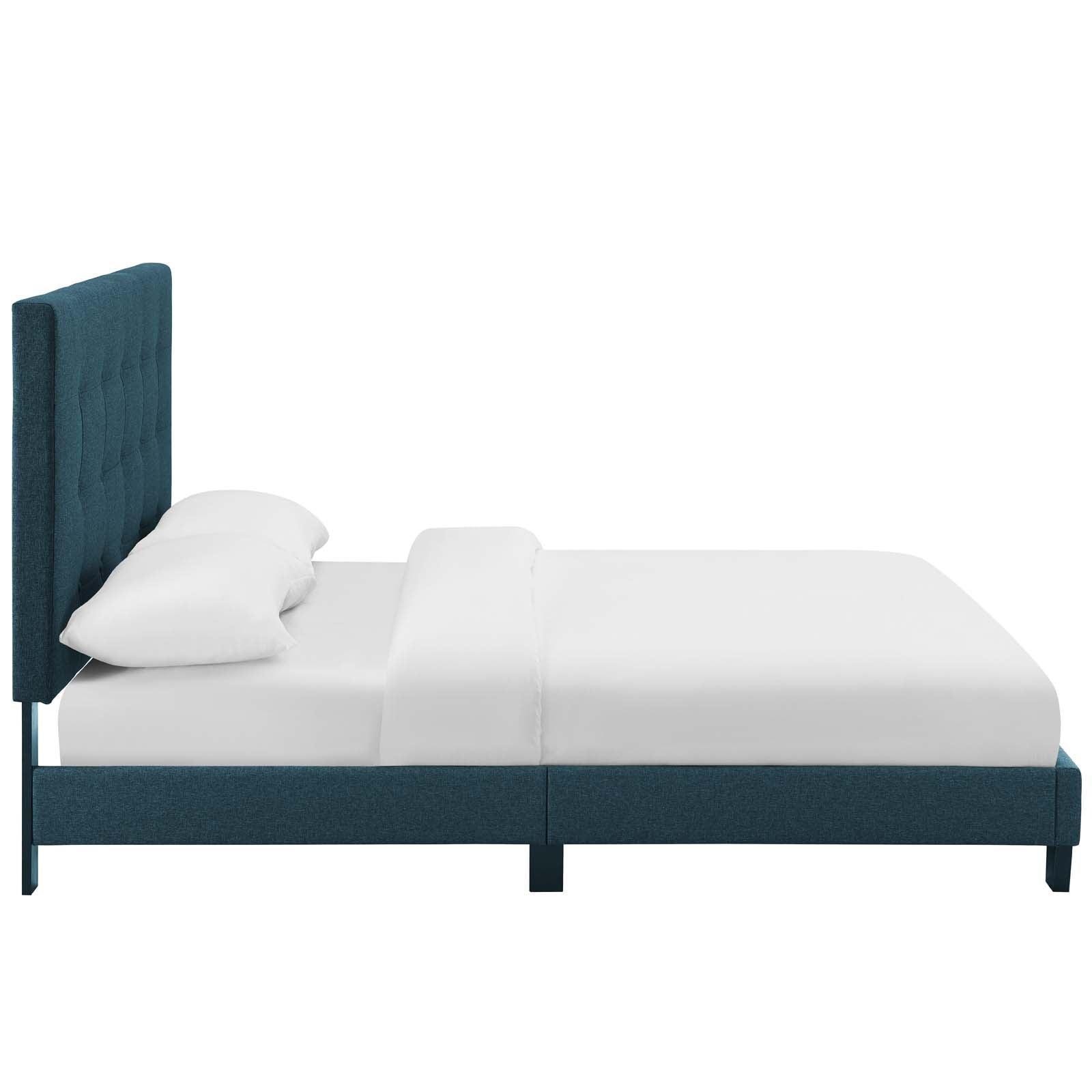Modway Melanie Queen Tufted Button Upholstered Fabric Platform Bed FredCo