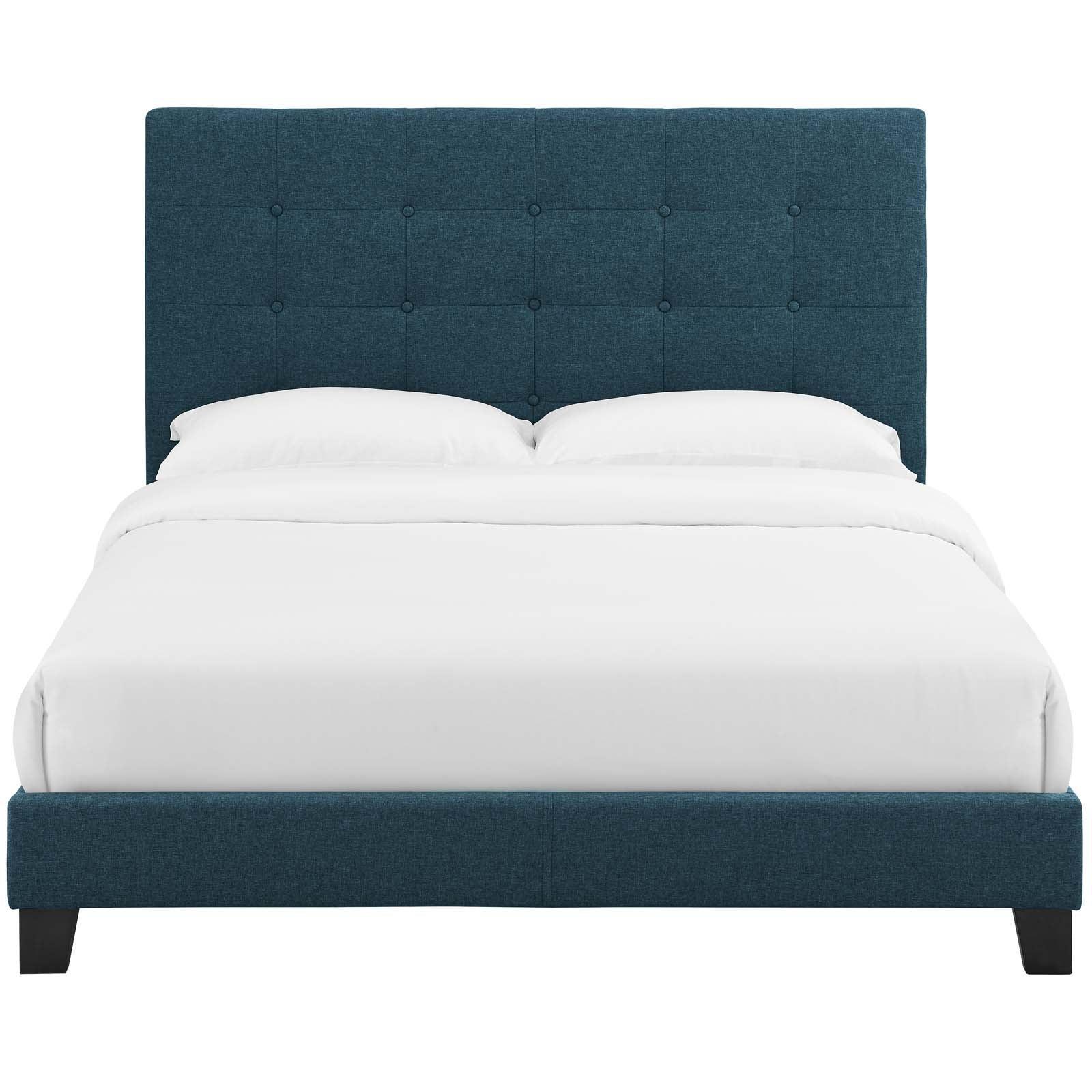 Modway Melanie Queen Tufted Button Upholstered Fabric Platform Bed FredCo