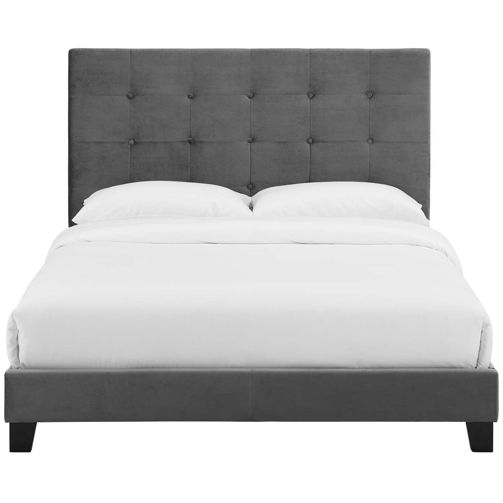 Modway Melanie Twin Tufted Button Upholstered Performance Velvet Platform Bed FredCo