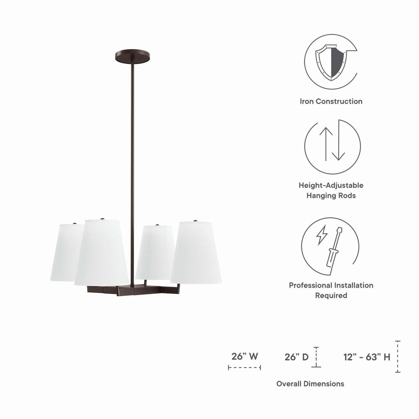 Modway Mercer 4-Light Pendant Light FredCo
