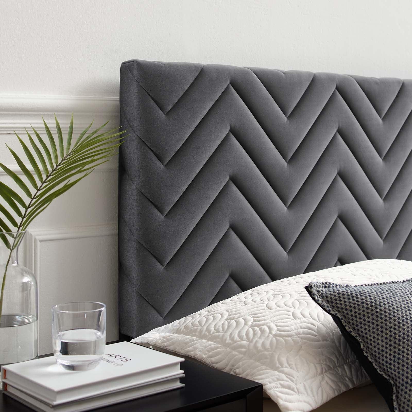 Modway Mercy Chevron Tufted Performance Velvet Full/Queen Headboard FredCo