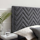 Modway Mercy Chevron Tufted Performance Velvet Twin Headboard FredCo