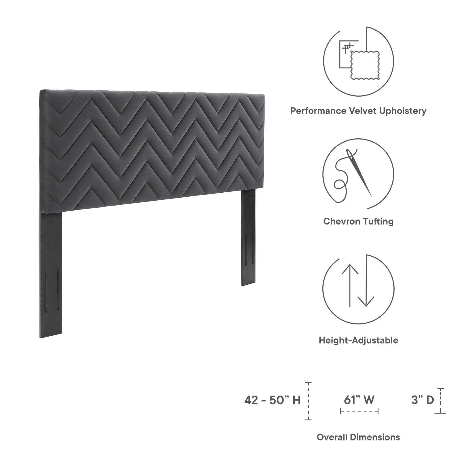Modway Mercy Chevron Tufted Performance Velvet Twin Headboard FredCo