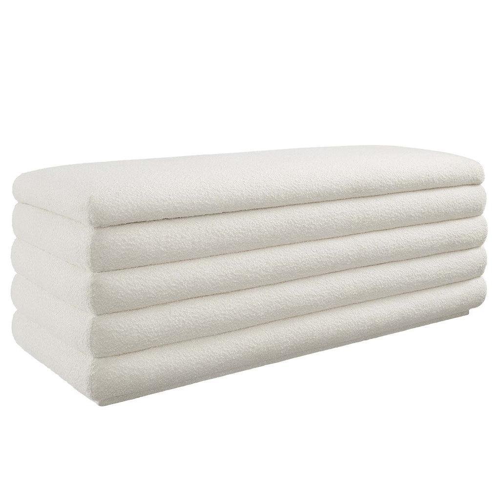 Modway Mezzo Boucle Upholstered Storage Bench FredCo
