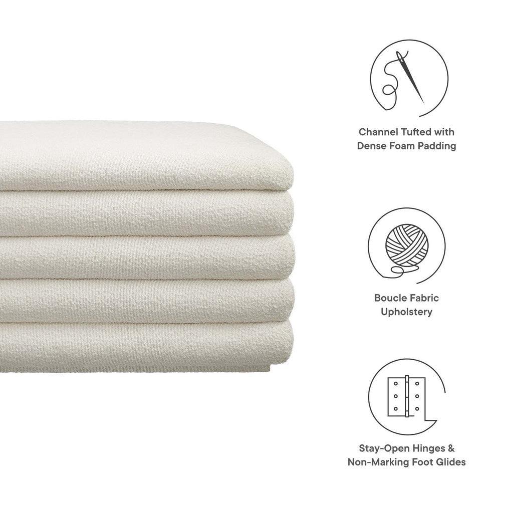 Modway Mezzo Boucle Upholstered Storage Bench FredCo