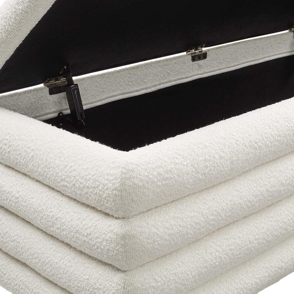 Modway Mezzo Boucle Upholstered Storage Bench FredCo
