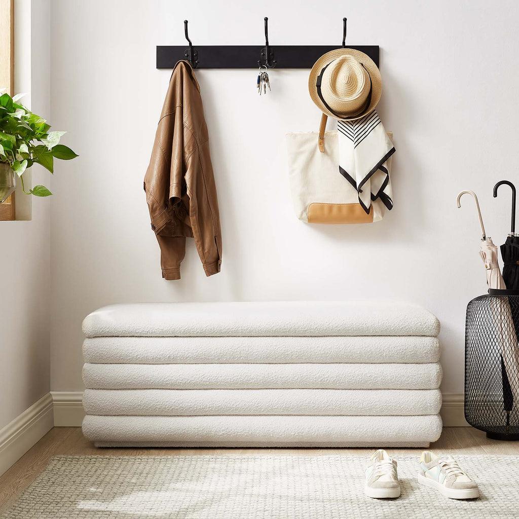 Modway Mezzo Boucle Upholstered Storage Bench FredCo