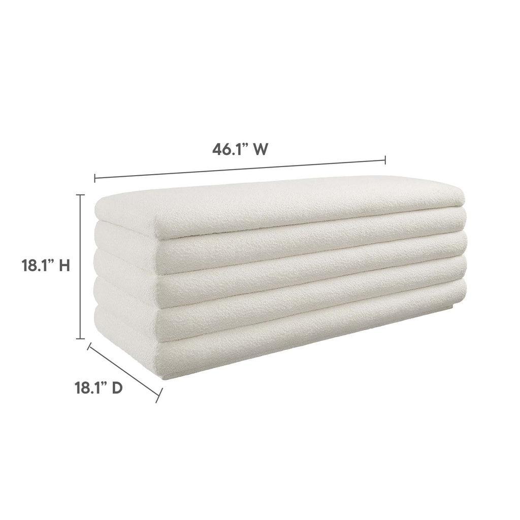 Modway Mezzo Boucle Upholstered Storage Bench FredCo
